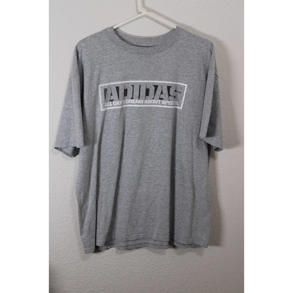 Adidas Men's Gray Large T-Shirt, Polyester, Short-Sleeve - Picture 1 of 8